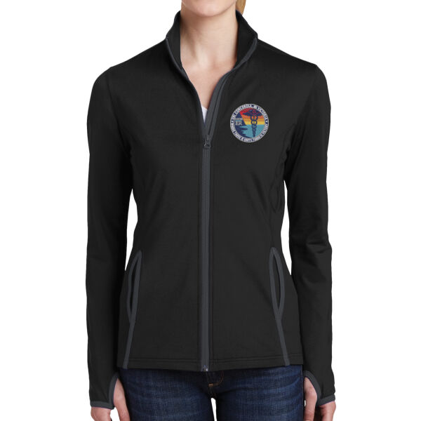 Ladies Sport Wick ® Stretch Contrast Full Zip Jacket Thumbnail