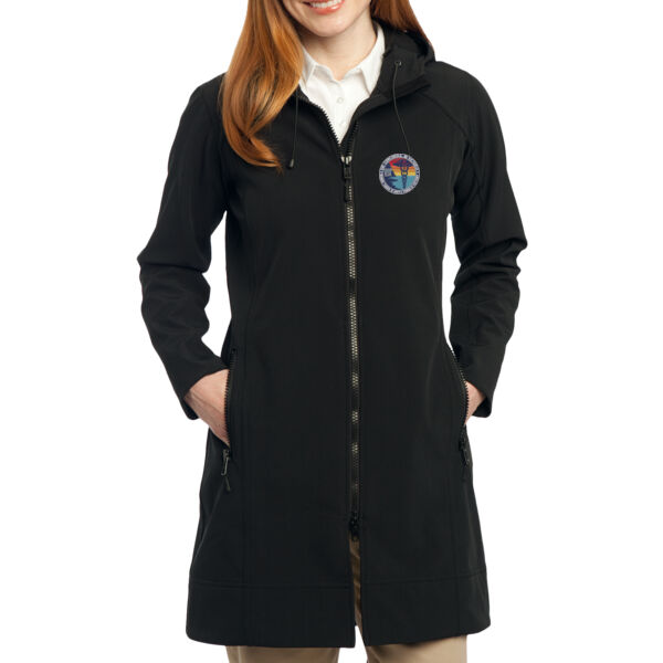 Ladies Long Textured Hooded Soft Shell Jacket Thumbnail